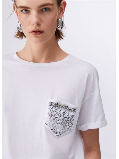 T-shirt woman white LIU JO | WA6372JS923/P9444